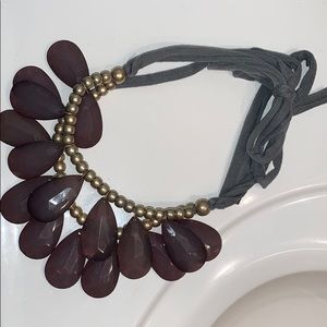 Chunky gray necklace! Barely worn!